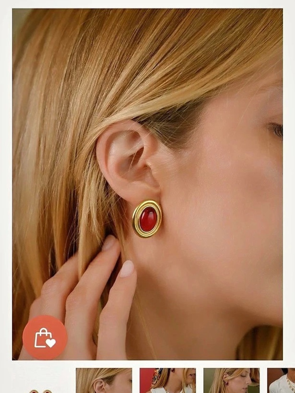 Beads by Tara Vintage Ruby Earrings